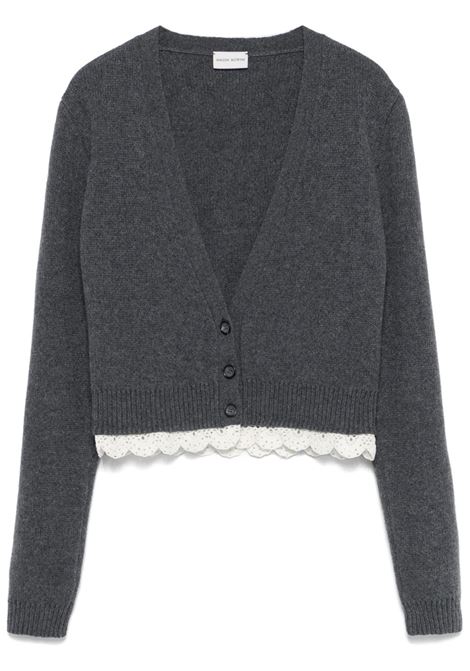 Grey lace-trim cashmere cardigan Magda butrym - women MAGDA BUTRYM | 271425GRY